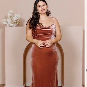 Revelry Skye Velvet dress, Terracotta, size 12.